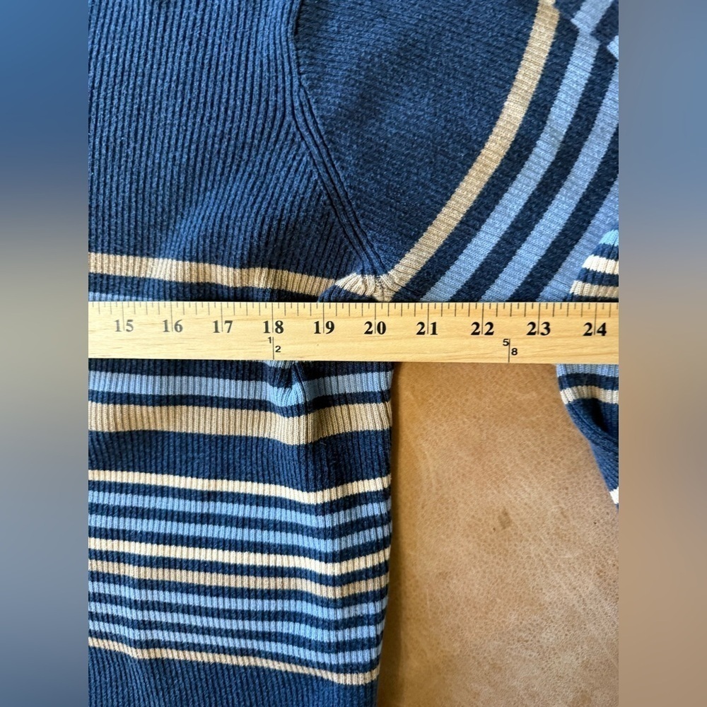 Liz Claiborne Lizwear Striped Ribbed Cotton Sweater Women’s Size Large - Picture 3 of 6